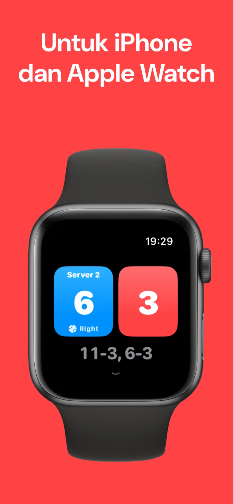 Untuk iPhone dan Apple Watch — Pickleball Skor pada Apple Watch dengan pilihan Perlawanan Pantas, Sesuaikan Perlawanan dan Sejarah