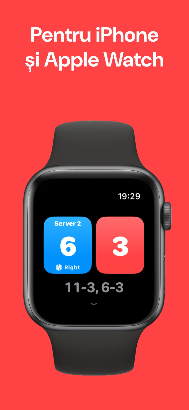 Pentru iPhone și Apple Watch — Pickleball Scor: Track pe Apple Watch cu opțiunile Meci rapid, Personalizează meciul și Istoric